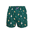 Happy Shorts Happy Shorts Wijde Kerst Boxershort Heren Sneeuwpop + Gingerbread Groen