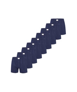 Phil & Co Wijde Boxershorts Jersey Stretch Effen Navy Blauw 9-Pack