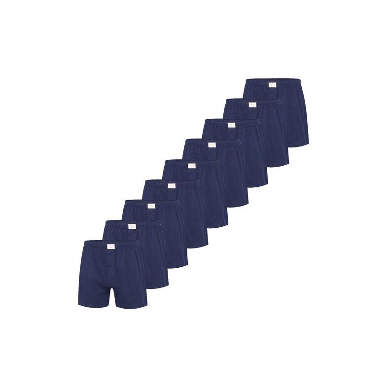 Phil & Co Phil & Co Wide Boxer Shorts Jersey Stretch Solid Navy Blue 9-Pack