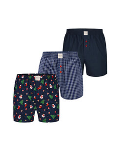 Phil & Co Heren Wijde Boxershorts Kerst Multipack 3-Pack