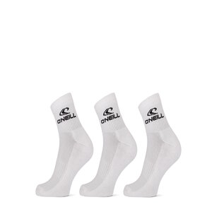O'Neill Sports Socks Unisex Quarter 3-Pack White