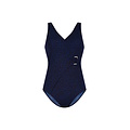 Ten Cate Ten Cate Ladies Swimsuit Soft Cup Buckle V-Neck Dark Blue Animal Print