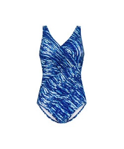 Ten Cate Ladies Swimsuit Soft Cup V-Neck Blue Color Flow