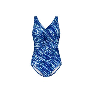 Ten Cate Ladies Swimsuit Soft Cup V-Neck Blue Color Flow