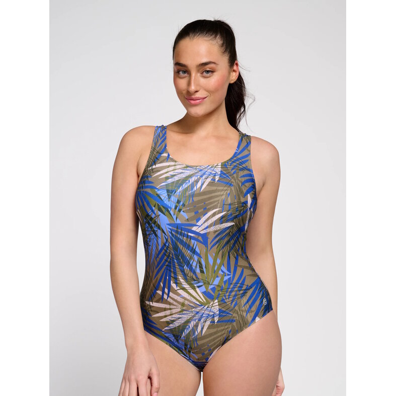 Ten Cate Ten Cate Dames Prothese Badpak Soft Cup Groen Bladerprint