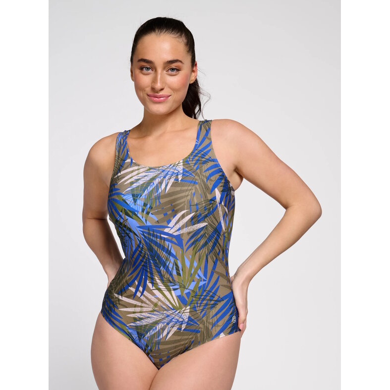 Ten Cate Ten Cate Dames Prothese Badpak Soft Cup Groen Bladerprint