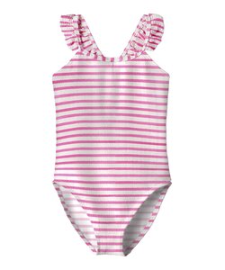 Name It Meisjes Badpak NKFZIPPA Roze/Wit Gestreept