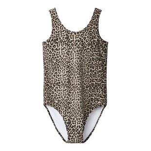 Name It Girls Swimsuit NKFZANIMAL Brown Jaguar Print