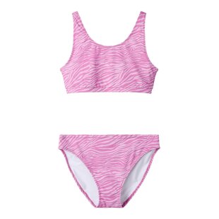 Name It Meisjes Bikini Set NKFZANIMAL Roze Zebraprint