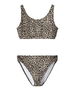 Name It Meisjes Bikini Set NKFZANIMAL Bruin Jaguarprint