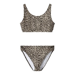 Name It Meisjes Bikini Set NKFZANIMAL Bruin Jaguarprint