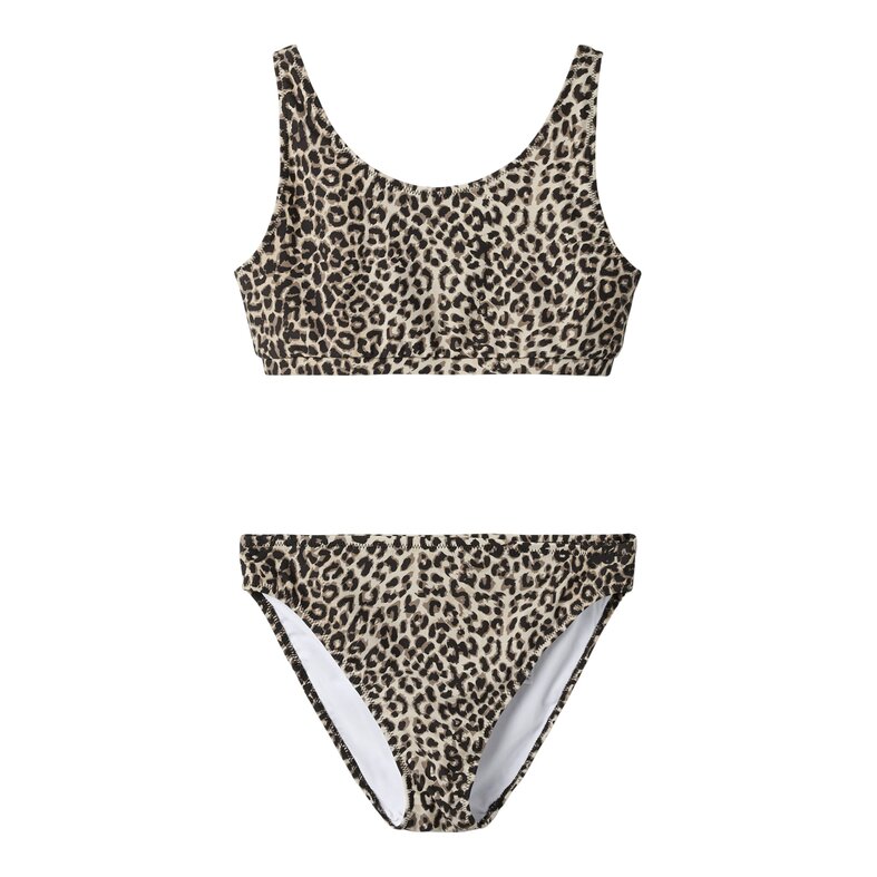 Name It Name It Meisjes Bikini Set NKFZANIMAL Bruin Jaguarprint