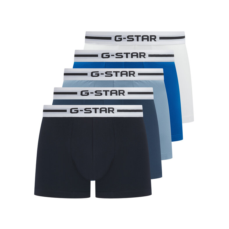 G-Star G-Star Heren Boxershorts Trunks HEMLOCK 5-Pack Multipack Zwart/Blauw/Wit