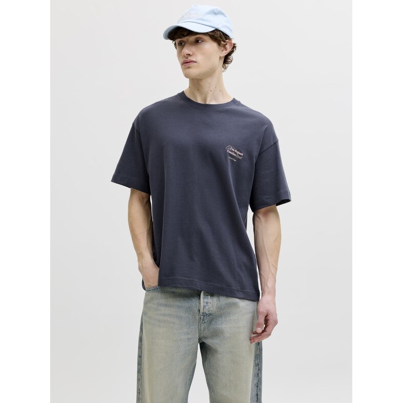 Jack & Jones Jack & Jones Heren Backprint T-Shirt JORMONTAUK Gebloemd Donkergrijsblauw/Multicolor