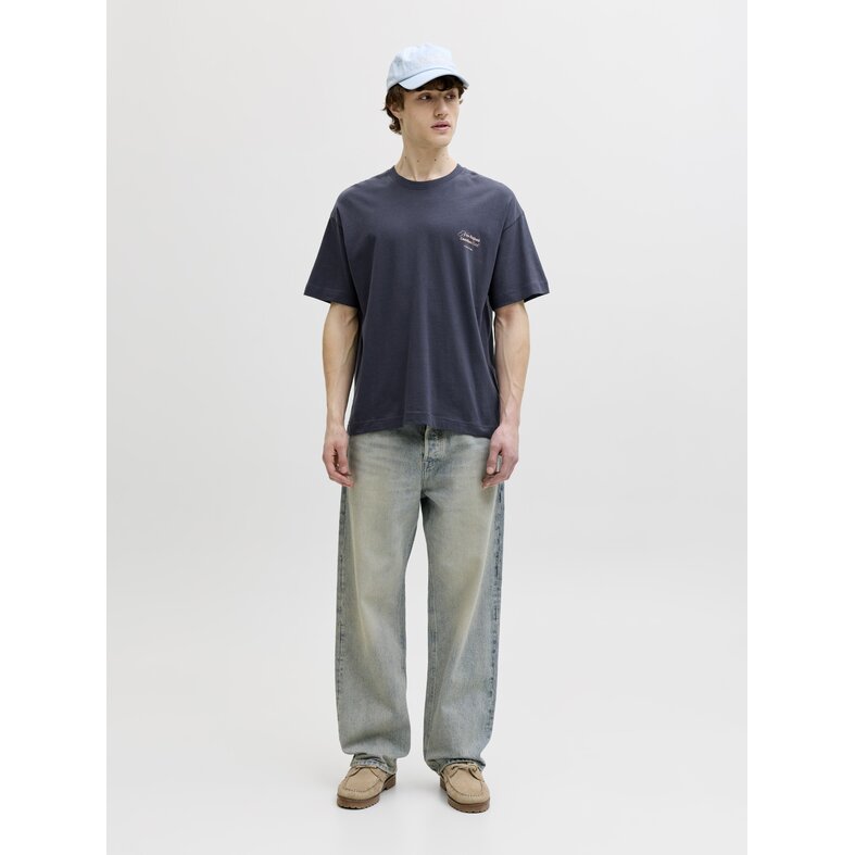 Jack & Jones Jack & Jones Heren Backprint T-Shirt JORMONTAUK Gebloemd Donkergrijsblauw/Multicolor