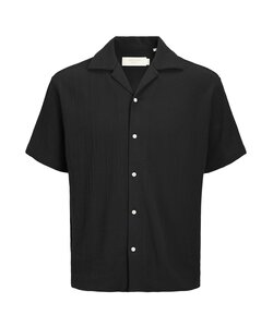 Jack & Jones Men's Blouse JJECOBA Short Sleeve Plain Black
