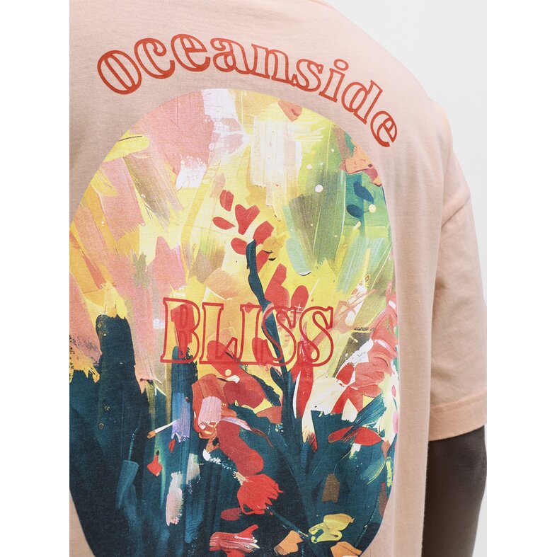 Jack & Jones Jack & Jones Men's Backprint T-Shirt JORMONTAUK Floral Pink/Multicolor