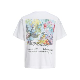Jack & Jones Men's Backprint T-Shirt JORMONTAUK Floral White/Multicolor