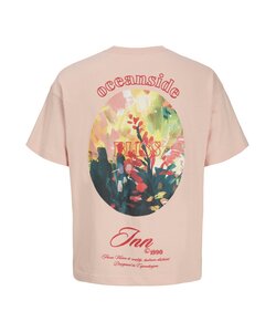 Jack & Jones Men's Backprint T-Shirt JORMONTAUK Floral Pink/Multicolor