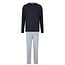 Phil & Co Phil & Co Men's Long Pyjama Set Dark Blue/Gray Striped