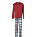 Phil & Co Phil & Co Heren Lange Pyjama Set Rood/Blauw Geruit