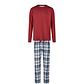 Phil & Co Phil & Co Heren Lange Pyjama Set Rood/Blauw Geruit