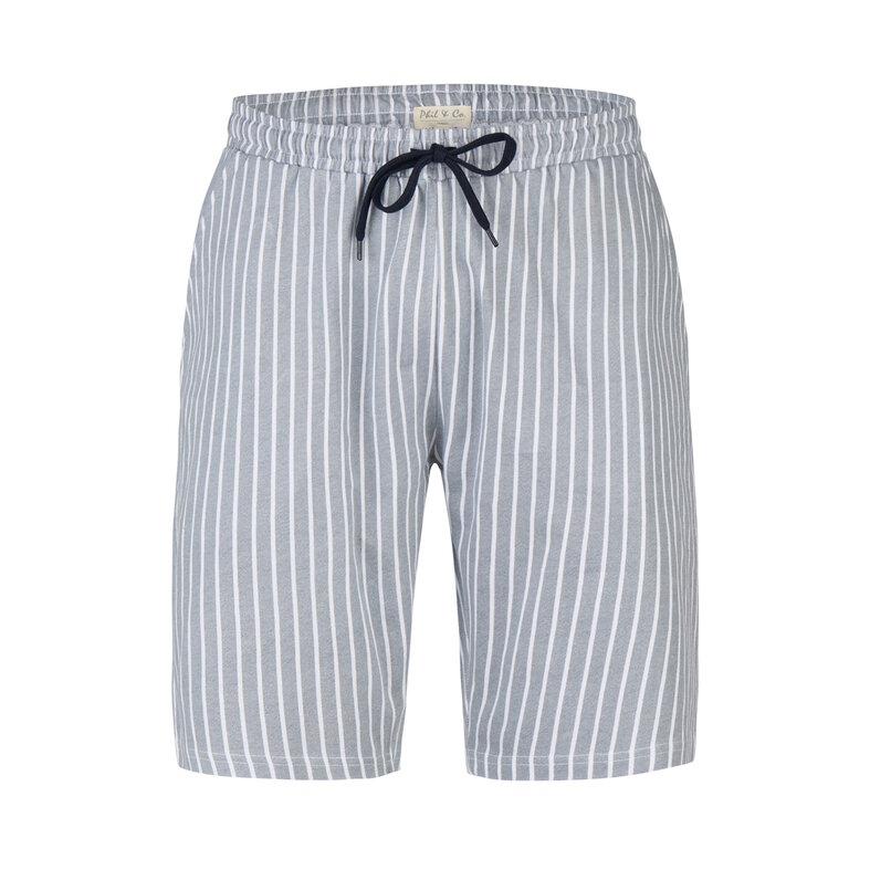 Phil & Co Phil & Co Men's Short Pants Short Pajama Set Dark Blue/Gray Striped
