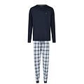 Phil & Co Phil & Co Heren Lange Pyjama Set Blauw Geruit