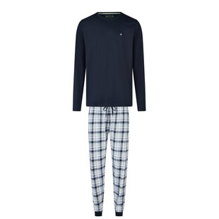 Phil & Co Men's Long Pyjama Set Blue Checkered