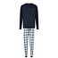 Phil & Co Phil & Co Men's Long Pyjama Set Blue Checkered