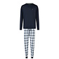 Phil & Co Phil & Co Heren Lange Pyjama Set Blauw Geruit