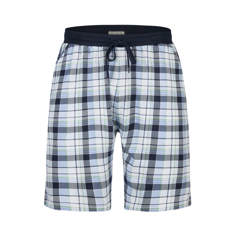 Phil & Co Phil & Co Men's Short Pants Short Pyjama Set Green/Blue Checkered