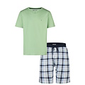 Phil & Co Phil & Co Heren Shortama Korte Pyjama Set Groen/Blauw Geruit
