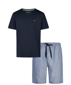 Phil & Co Heren Shortama Korte Pyjama Set Blauw