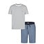 Phil & Co Phil & Co Men's Short Pajama Short Pajama Set Gray Striped
