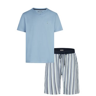 Phil & Co Men's Short Pants Short Pajama Set Blue Striped