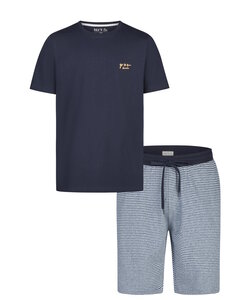 Phil & Co Heren Shortama Korte Pyjama Set Donkerblauw/Grijs