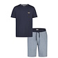 Phil & Co Phil & Co Heren Shortama Korte Pyjama Set Donkerblauw/Grijs