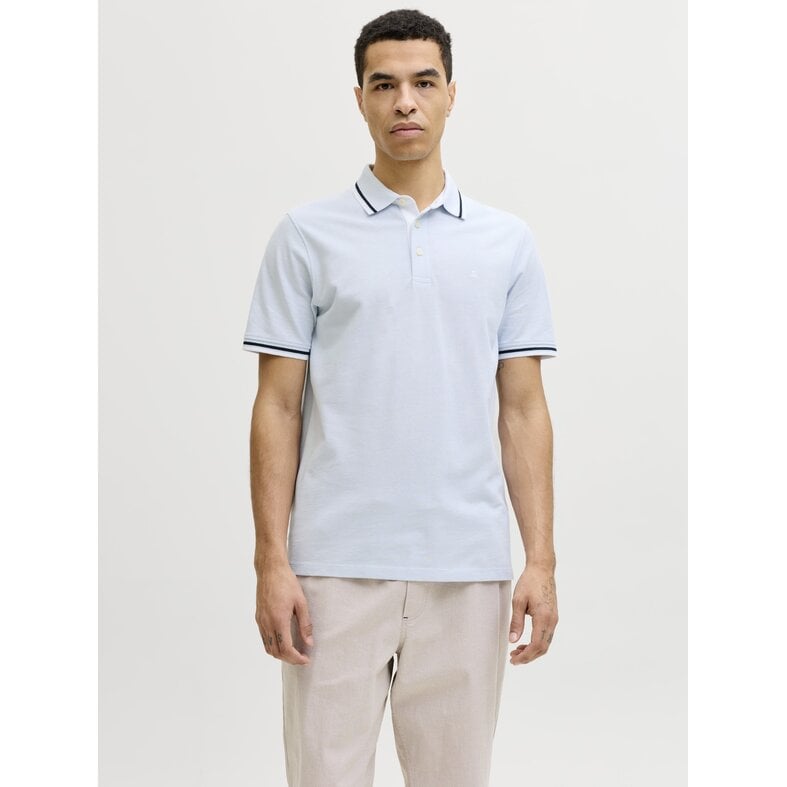Jack & Jones Jack & Jones Heren Polo JJEPAULOS Lichtblauw