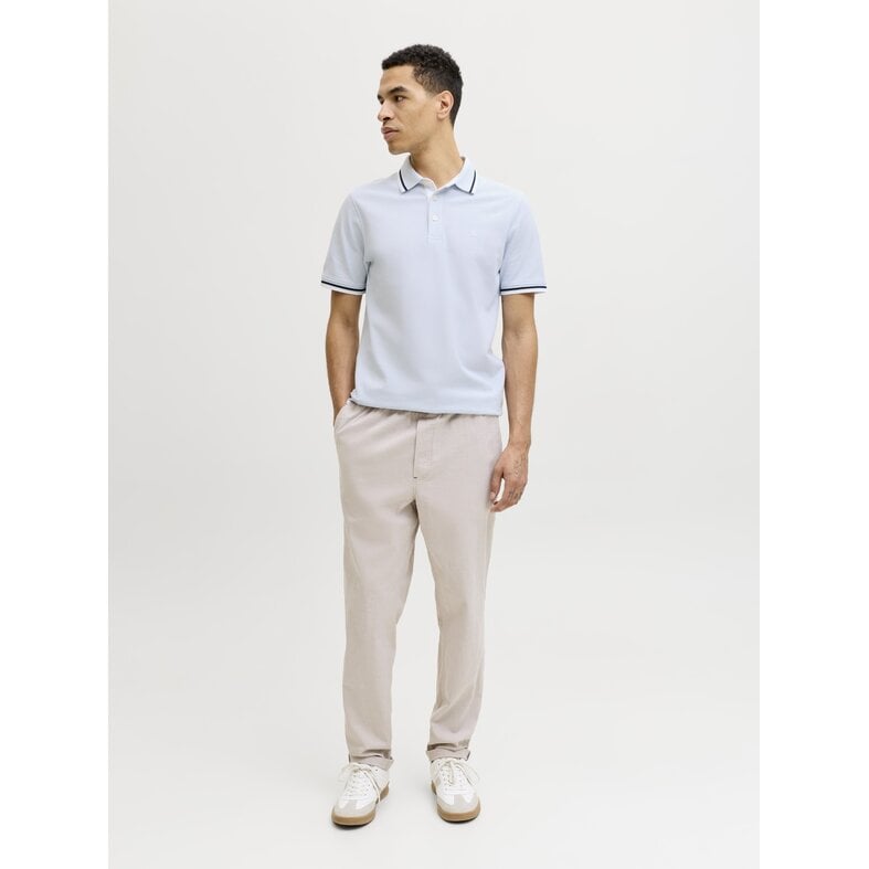 Jack & Jones Jack & Jones Heren Polo JJEPAULOS Lichtblauw
