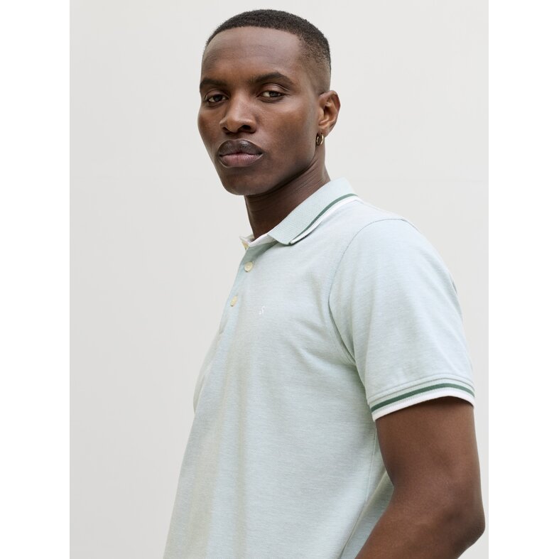 Jack & Jones Jack & Jones Men's Polo JJEPAULOS Light Green/Light Blue