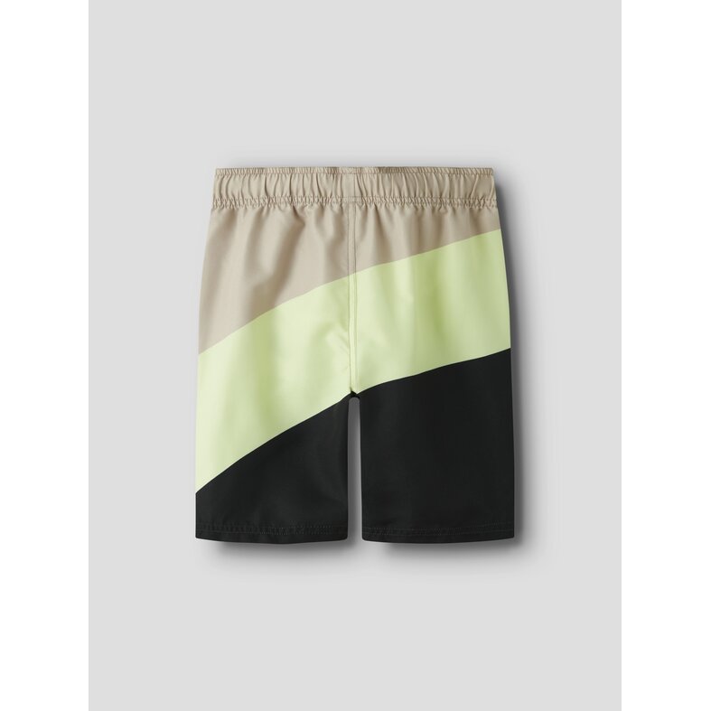 Name It Name It Jongens Lange Zwemshort NKMZATOZ Colorblock Grijs/Lichtgroen/Zwart