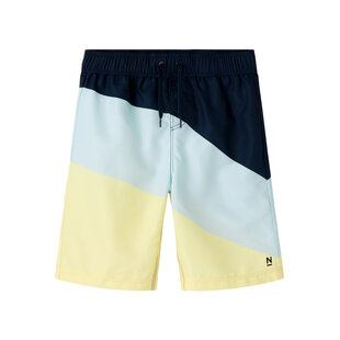 Name It Boys Long Swim Short NKMZATOZ Colorblock Dark Blue/Light Blue/Light Green