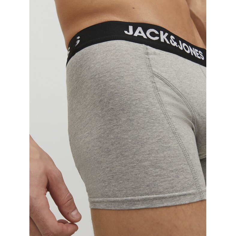Jack & Jones Jack & Jones Heren Boxershorts Trunks JACANTHONY 3-Pack Effen Grijs/Donkerblauw/Zwart