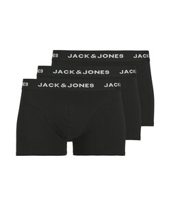 Jack & Jones Heren Boxershorts Trunks JACANTHONY 3-Pack Effen Zwart