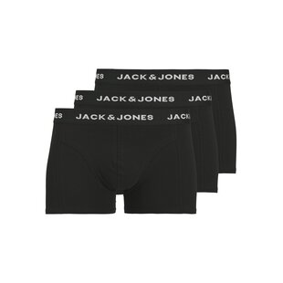 Jack & Jones Heren Boxershorts Trunks JACANTHONY 3-Pack Effen Zwart