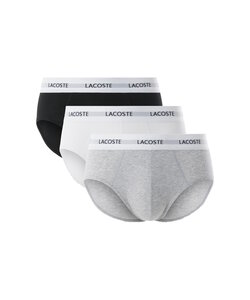 Lacoste Men's Briefs Casual Briefs 3-Pack Gray/White/Black
