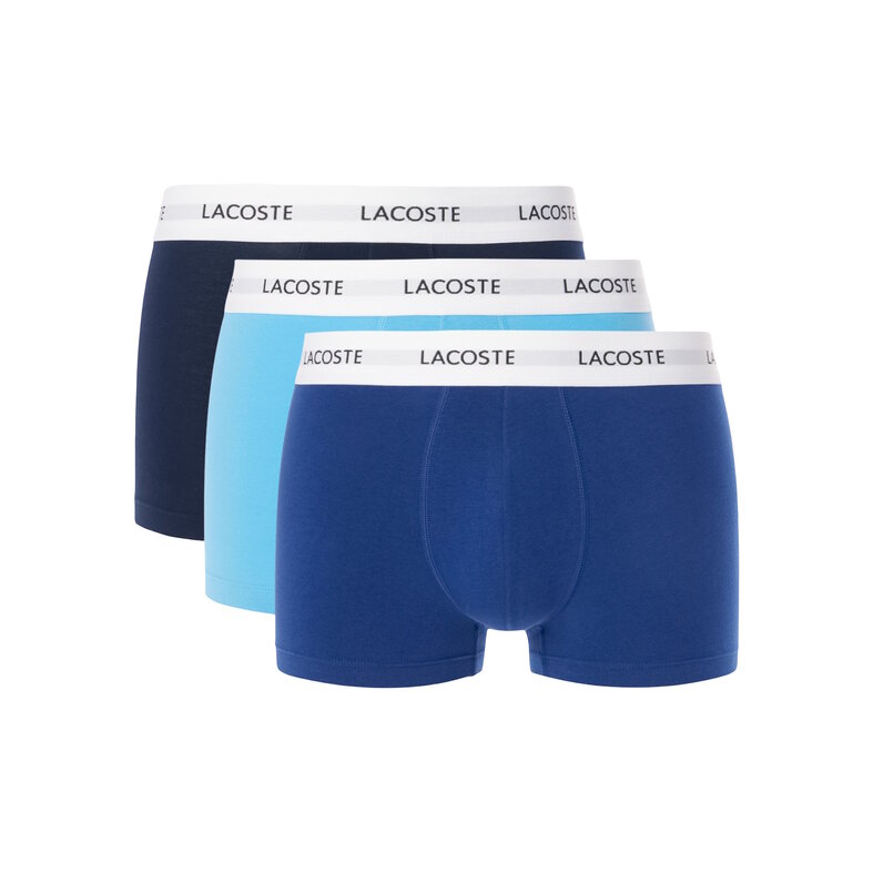 Lacoste Lacoste Heren Boxershorts Trunks 3-Pack Blauw/Lichtblauw/Navy Blauw