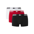 Lacoste Lacoste Heren Boxershorts Effen Rood/Zwart/Wit 5H2393-TR2 3-Pack