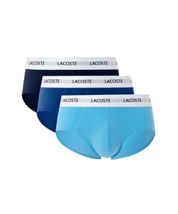 Lacoste Heren Slips Casual Briefs 3-Pack Blauw/Lichtblauw/Navy Blauw